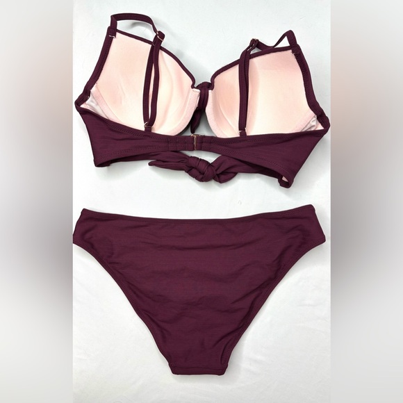 Maroon padded bikini size medium 36 B - Picture 2 of 5